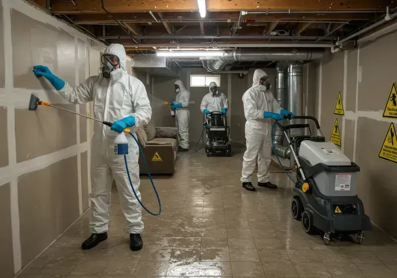 Basement Moisture Removal and Structural Drying process in Sevierville, TN